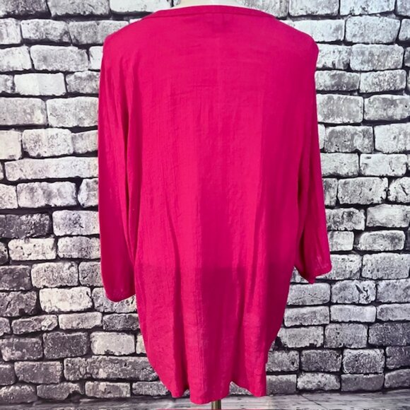 Dressbarn Pink Gauzy Fabric Blouse Size 2X - Picture 5 of 8